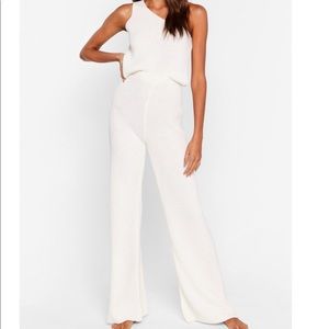 Cropped One Shoulder Top Loungewear Set